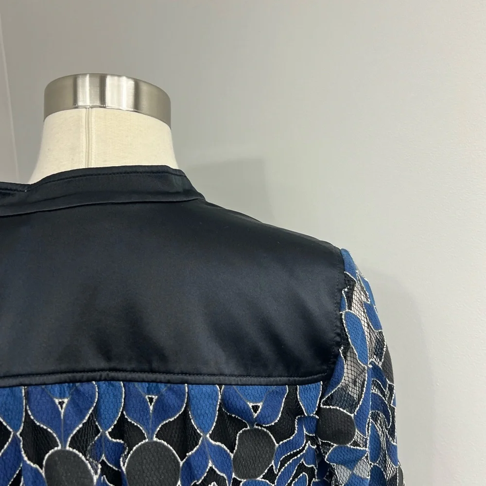 Tory Burch‎ Black/Navy Print Blouse